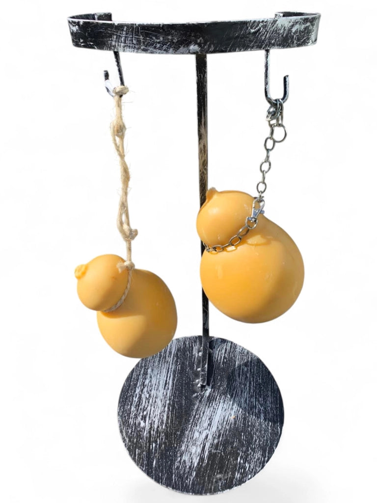Supporto per Caciocavallo in Ferro, Altezza 55 cm, Diametro 33 cm, per Barbecue, Caciocavallo Fuso