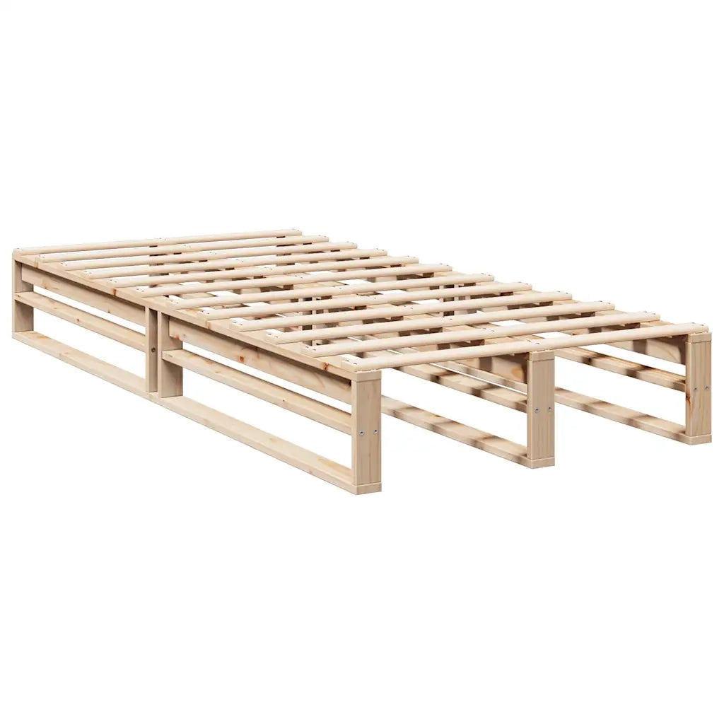 Letto Libreria senza Materasso-Struttura Letto con contenitore 90x190 cm Legno Massello Pino 472132