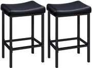 Set di 2 sedute per bar - Sedute comode per la zona cucina e caffè - Nero - Sedute per bar in pelle PU - Stile e praticità