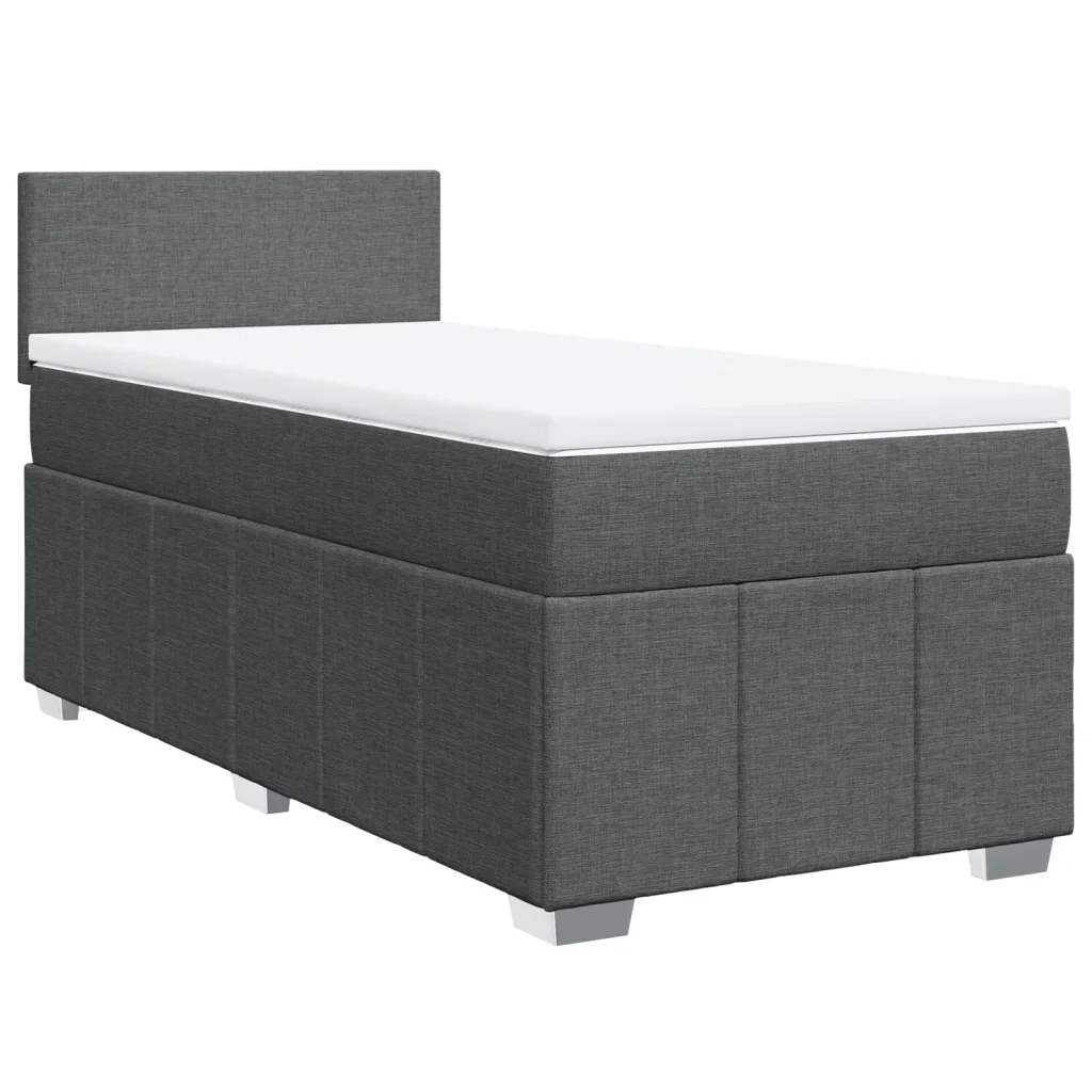 Giroletto a Molle con Materasso Grigio Scuro 90x200 cm Tessuto 3289245