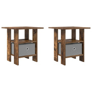 Set di 2 Comodini | Armadio da Notte | Mobiletto da notte Rovere fum¨¦ 41 x 40 x 45 cm Legno multistrato