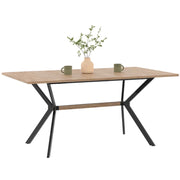 IDMarket - Tavolo da pranzo rettangolare LOUISON 8 persone legno e nero design industriale 160 cm