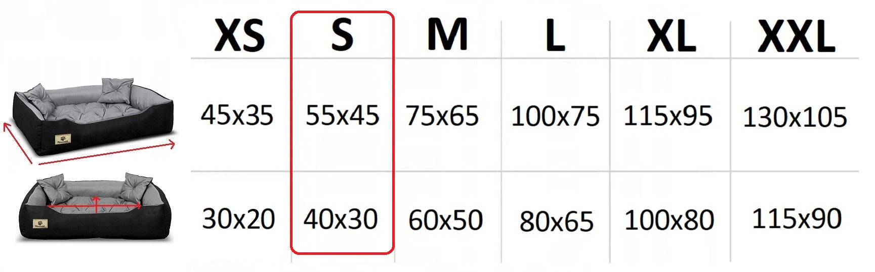 AIO FACTORY 55x45 cm PRESTIGE Letto per cani impermeabile grigio