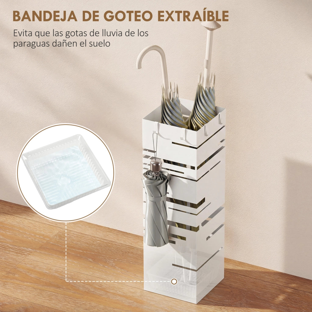 Portaombrelli ¨C Zephmum ¨C Bianco Metallo 15.5x15.5x49 cm