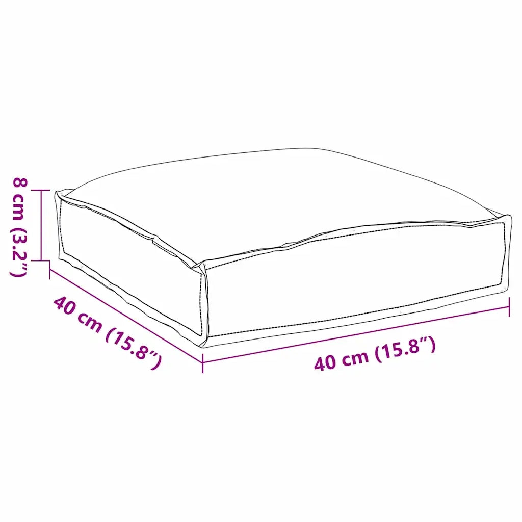 Cuscino 2 pcs Antracite 40 x 40 x 8 cm Tessuto Oxford 42001578