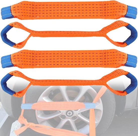 Cinghie di trazione per trasporto auto cinghia trasversale per cinghie di trazione 50mm cinghia corta per ruote fisse cinghie di trazione per rimorchi cinghie di trazione per trasporto auto 4 pezzi arancione