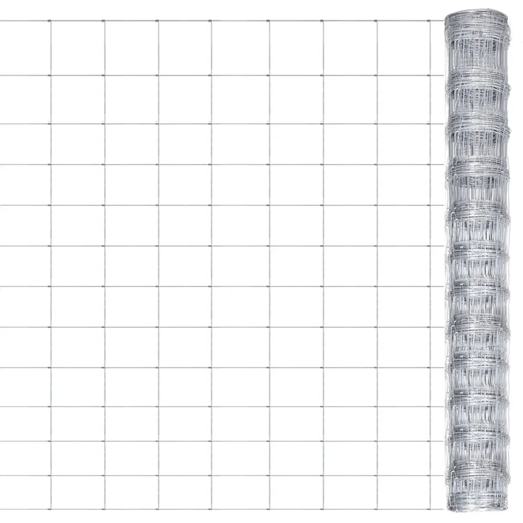Recinzione da Giardino in Acciaio Zincato 50x1,25 m Argento cod mxl 15543
