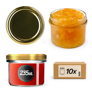 Barattoli di vetro KADAX Tartu 235 ml 10 pezzi 82 mm + coperchi dorati