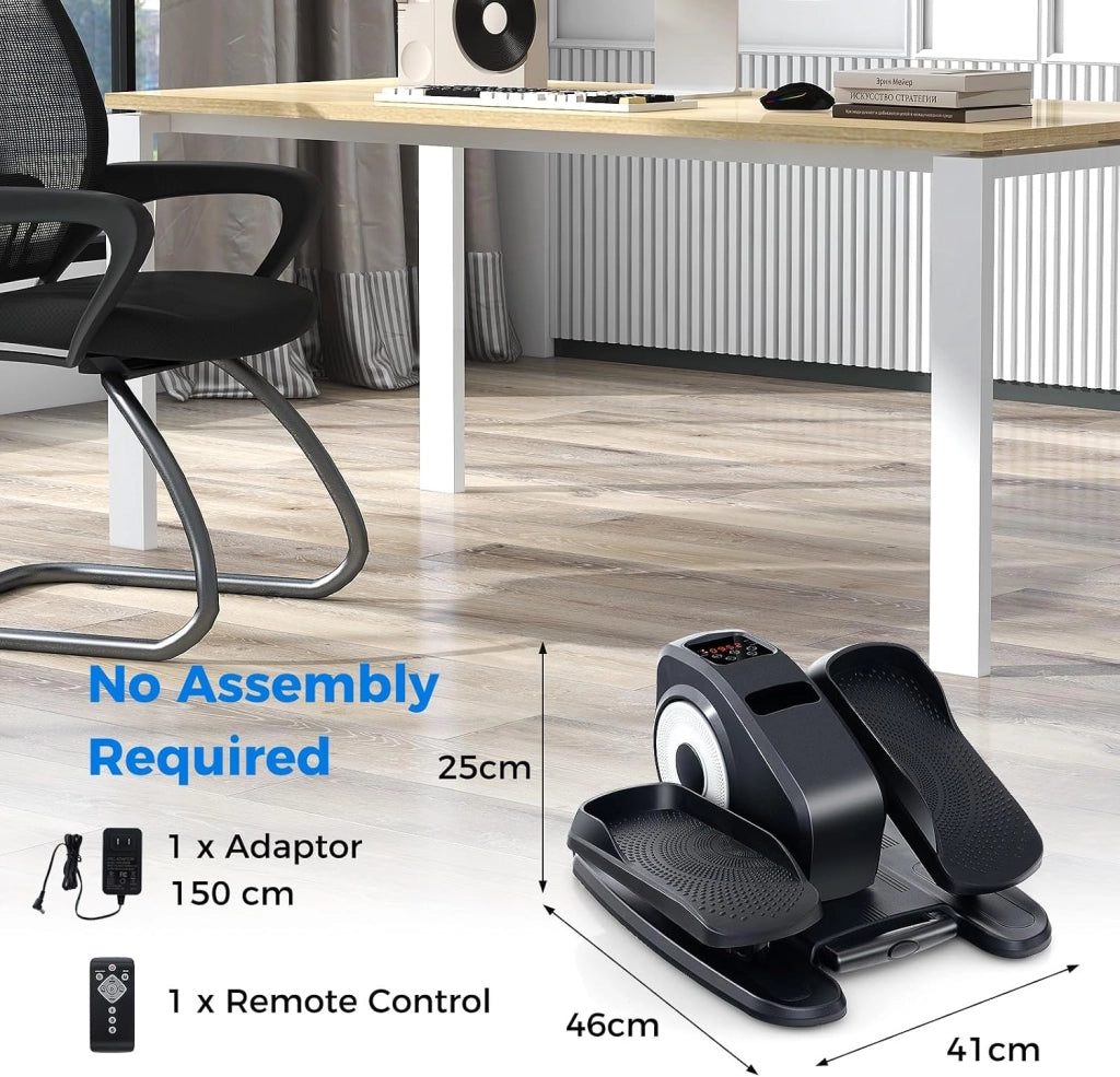 Mini Ellittica Elettrica, Pedalatore Ellittico con Schermo e Telecomando, Pedalatore Elettrico con 5 Velocità e 3 Modalità, Bicicletta Ellittica Sotto la Scrivania