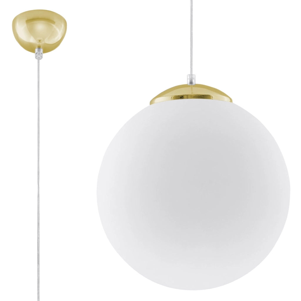 Lampada a sospensione Franco 30 cm oro vetro bianco E27