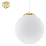 Lampada a sospensione Franco 30 cm oro vetro bianco E27