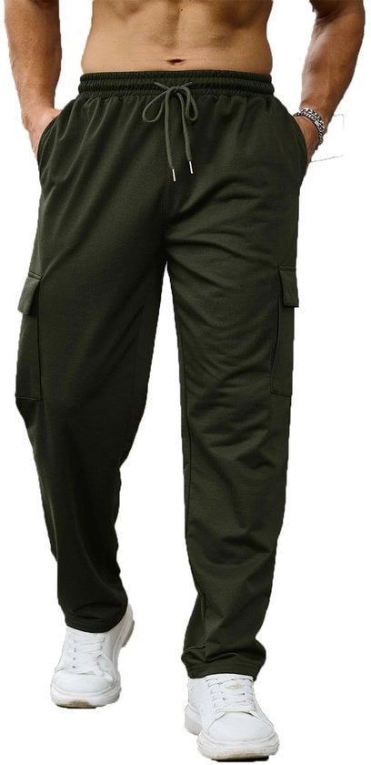 Giacca da jogging per uomini - Pantaloni da jogging cargo - Pantaloni da allenamento - Pantaloni sportivi lunghi - Pantaloni da jogging a vita elastica - Pantaloni da jogging con molte tasche