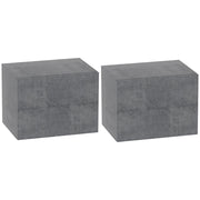 Set di 2 Comodini Sospesi con 2 Cassetti Moderni e Salvaspazio, 40x29x30 cm, Grigio Cemento