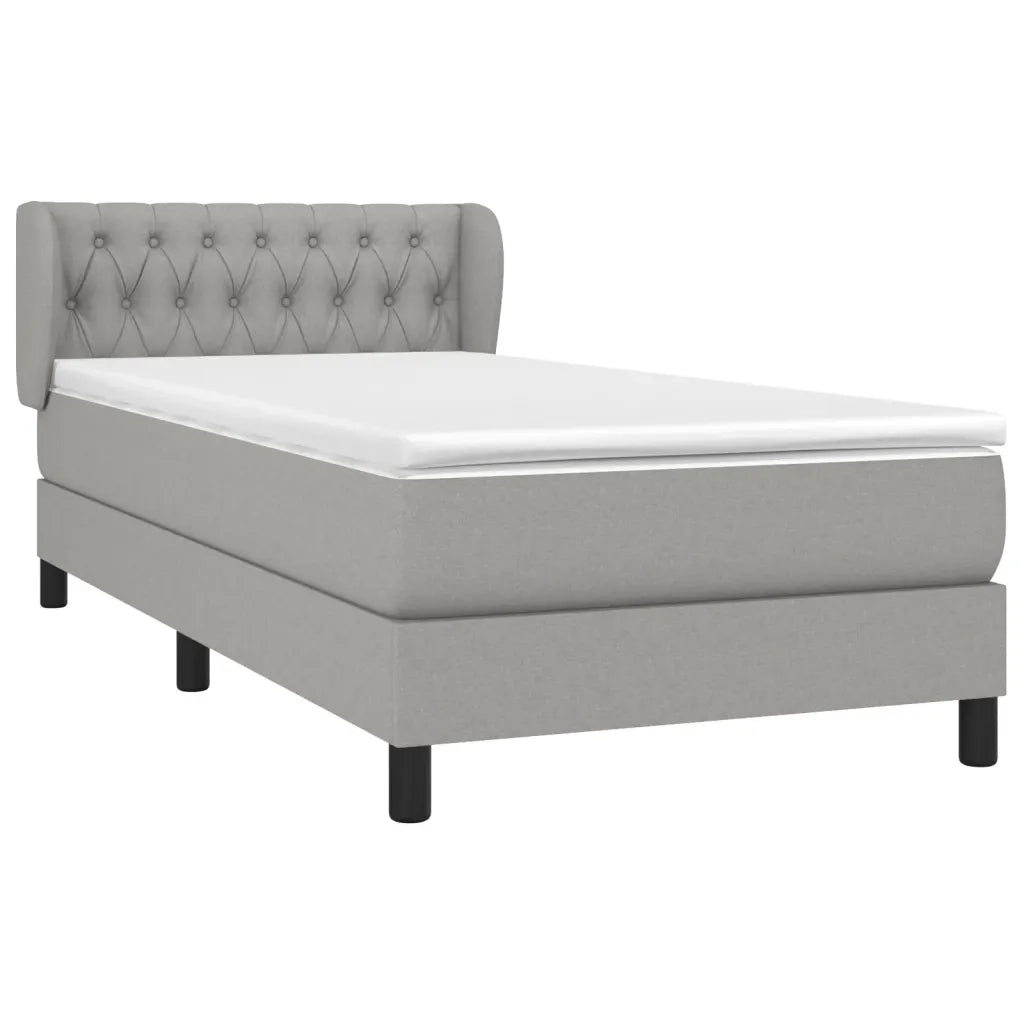 Giroletto a Molle con Materasso Grigio Chiaro100x200 cm Tessuto 3126461