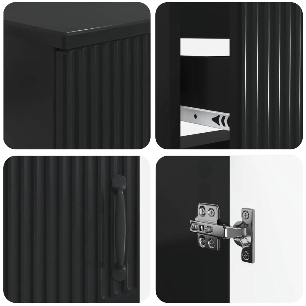 Set di armadietti da bagno in 3 pezzi HOORN Nero 3417793