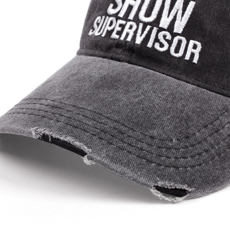 SUPERVISORE DI MERDA Cappellino da baseball con foro per il foro Cappellino da cowboy nero