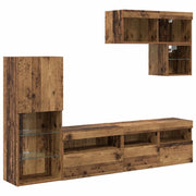 Unit¨¤ per TV a Muro 6 pz | Armadietto TV | Mobile Porta TV Legno vecchio Legno multistrato