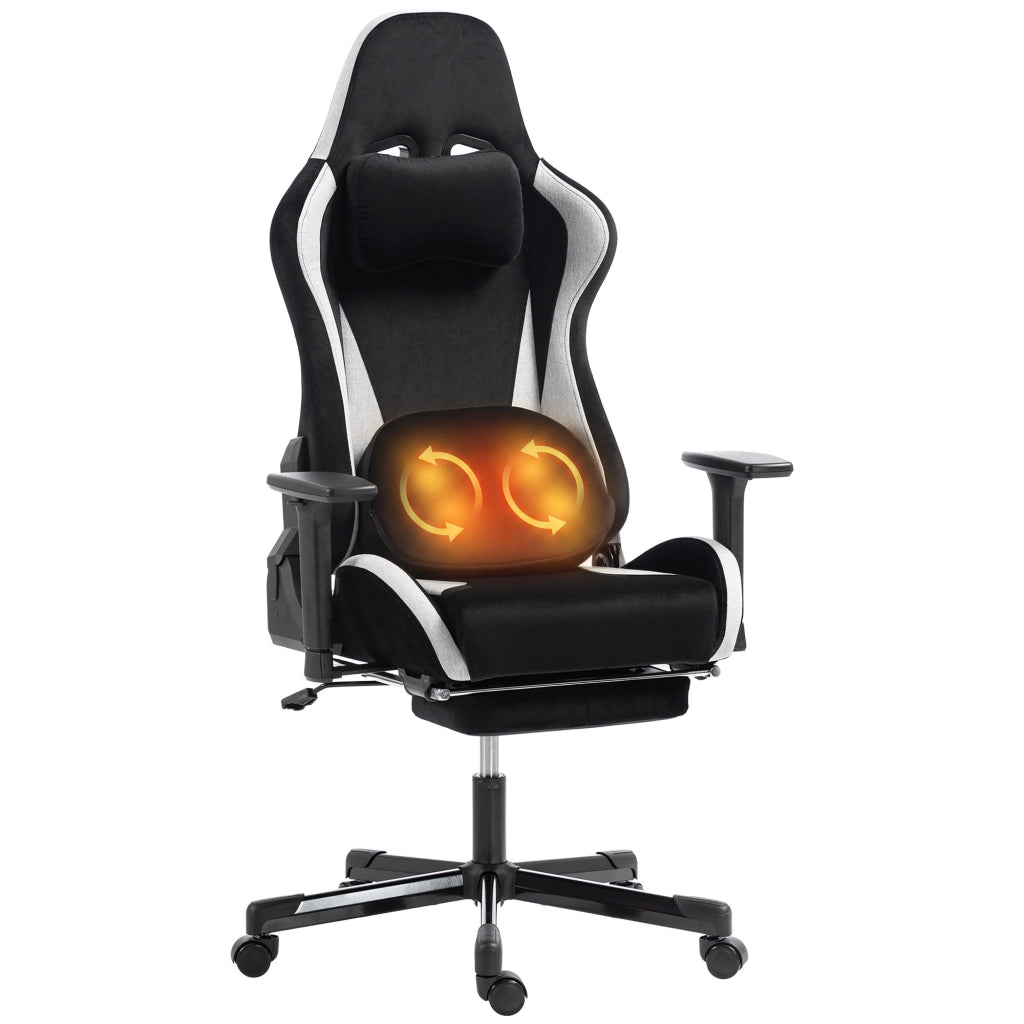 Gaming Stuhl Ergonomischer Gaming Sessel mit Knetmassage und Wärme