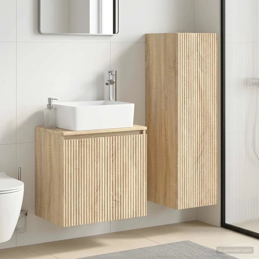 Set di mobili per il bagno 2 pz Rovere Sonoma 3406125