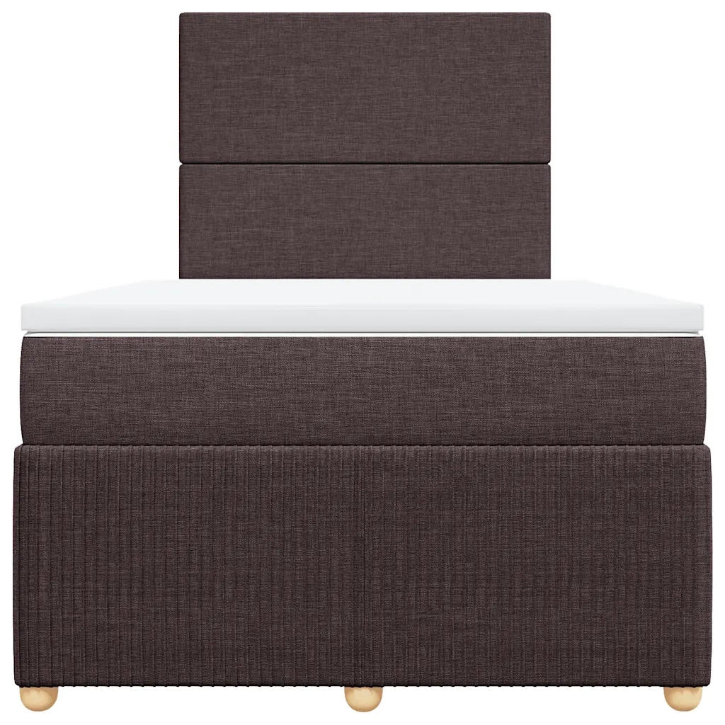 Giroletto a Molle con Materasso Marrone Scuro 120x200cm Tessuto