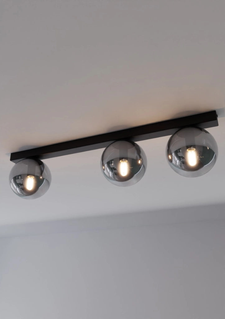 Plafoniera Emibig FIT 3xE14 nero grafite metallo 70cm