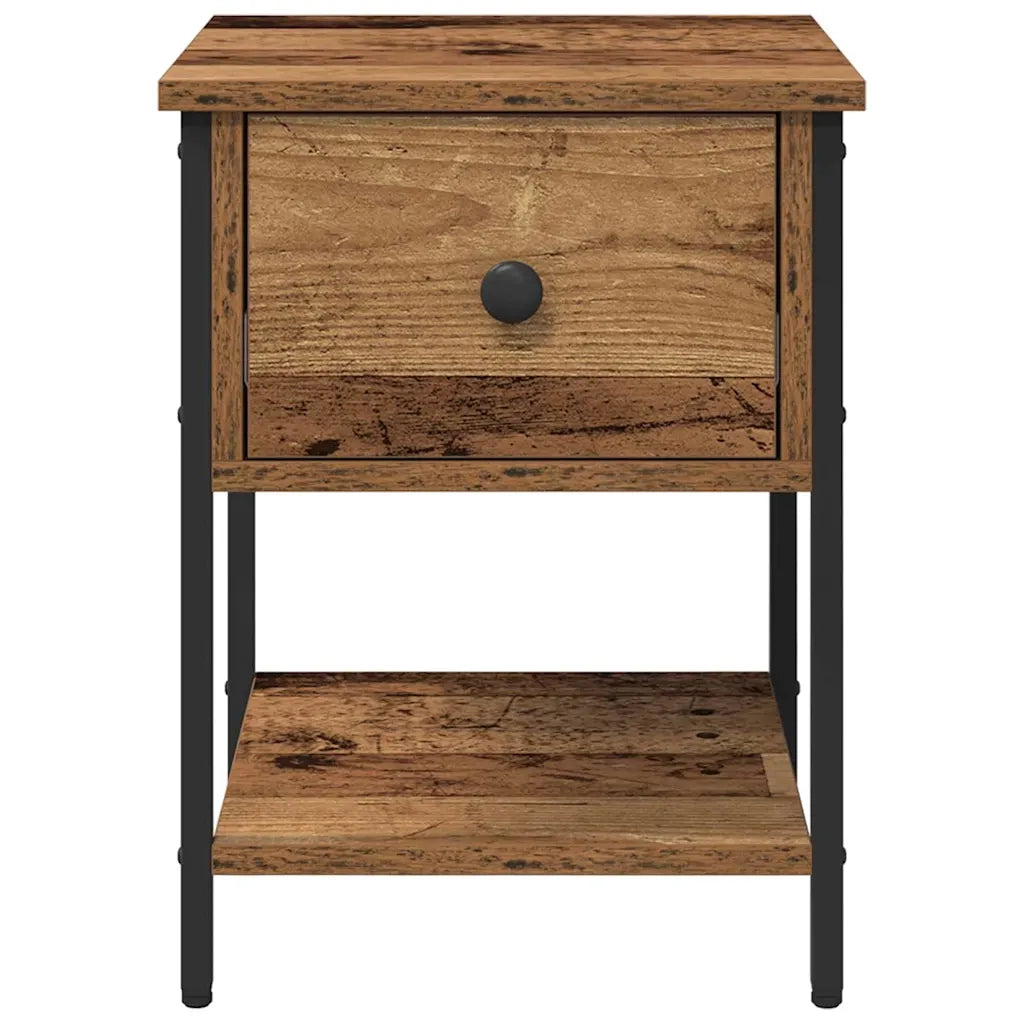 Comodino con cassetto 2 pcs Legno vecchio 34 x 35,5 x 45 cm