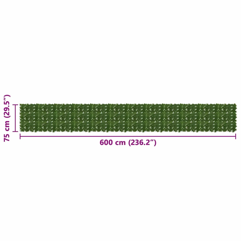 Schermo per balcone con foglie Verde 600 x 75 cm