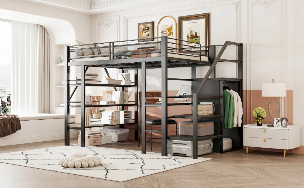 Letto a castello 140x200 - Xylo - Letto in metallo nero senza materasso