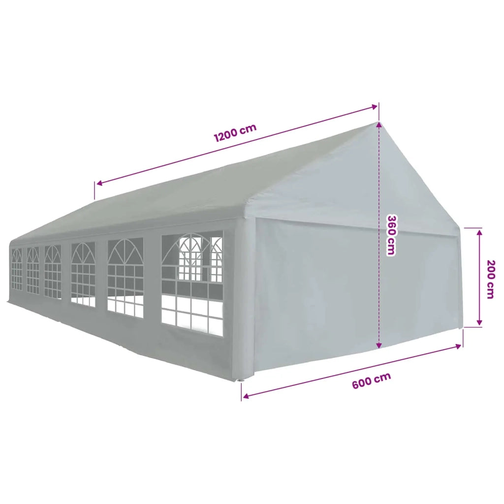 Tessuto per tenda senza struttura Grigio 12 x 6 m PE