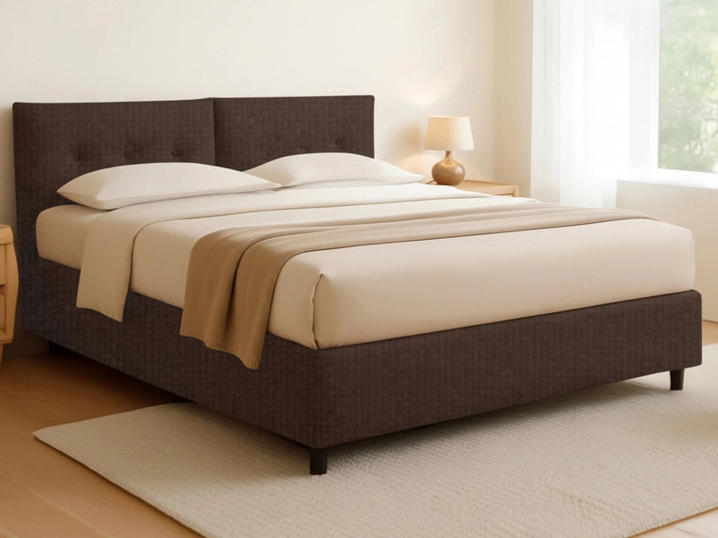 York, Letto Piazza e Mezza Sfoderabile Made in Italy, Marrone