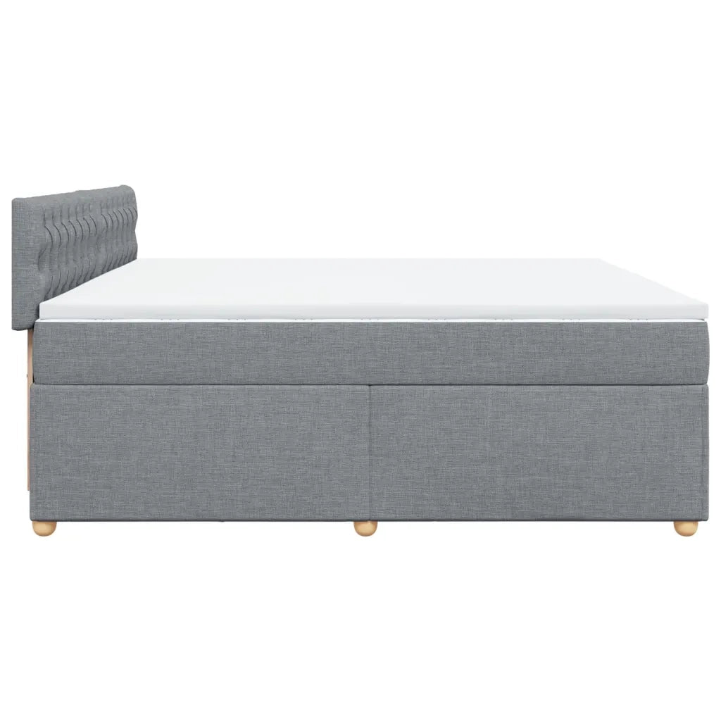 Giroletto a Molle con Materasso Grigio Chiaro 200x200cm Tessuto