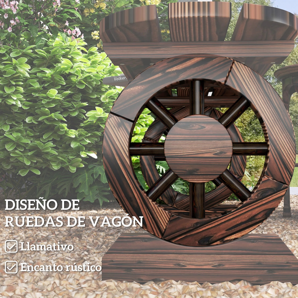Banco in Legno con Ruote ¨C Zephmum ¨C Grigio 120x39x29 cm