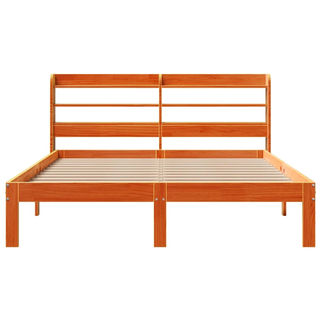 Letto senza Materasso Marrone Cera 135x190 cm in Legno di Pino 3306801