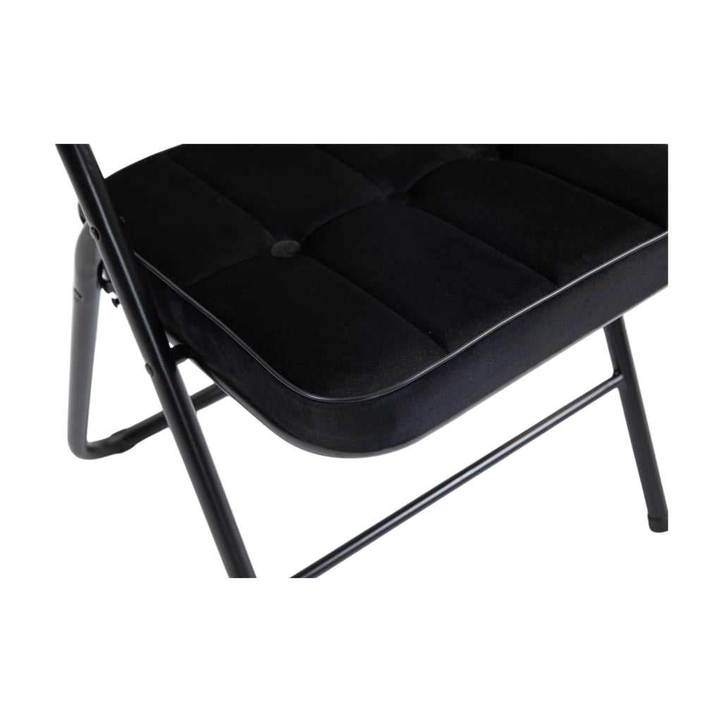 Set di 2 sedie pieghevoli imbottite in velluto nero