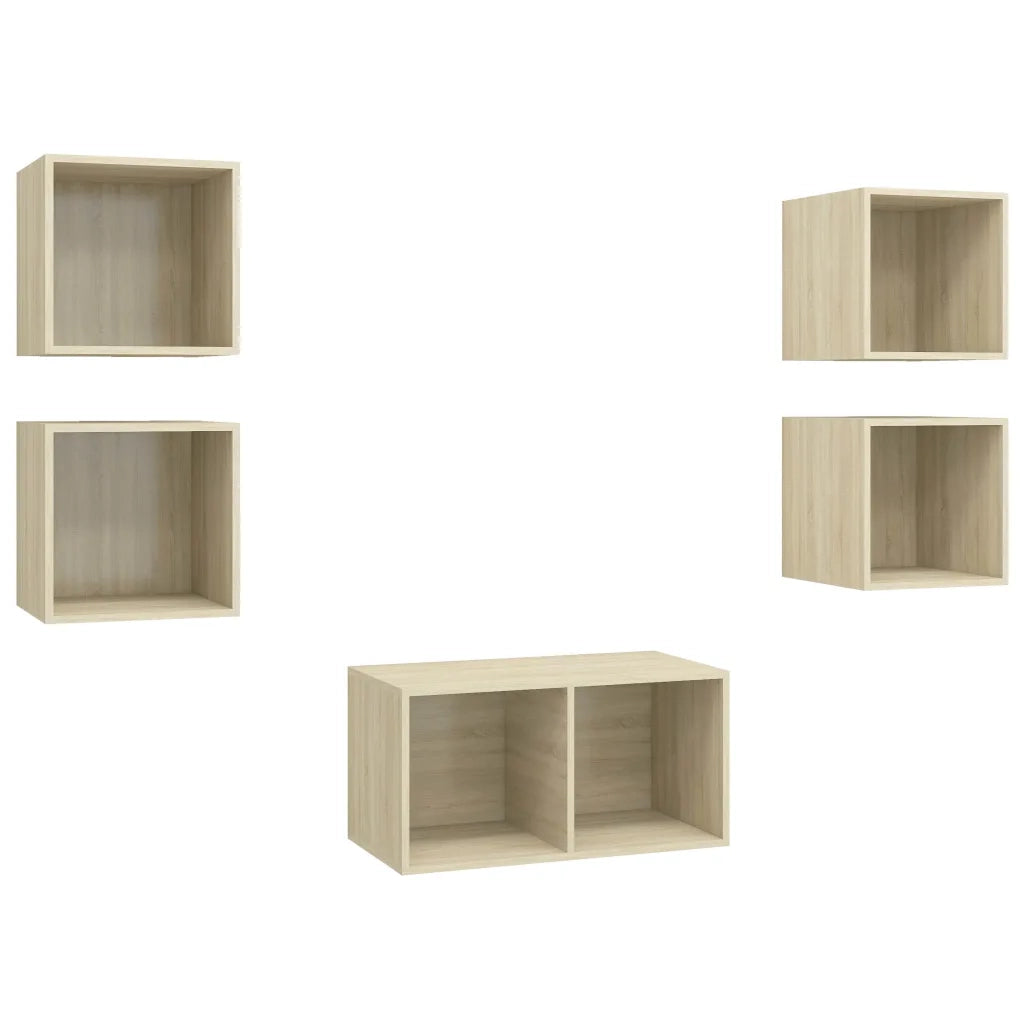 Set Porta TV 5 pz Rovere Sonoma in Truciolato cod mxl 59215