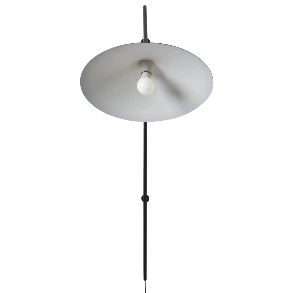 Lampada da parete con paralume a campana in metallo nero per soggiorno e camera da letto in stile industriale moderno