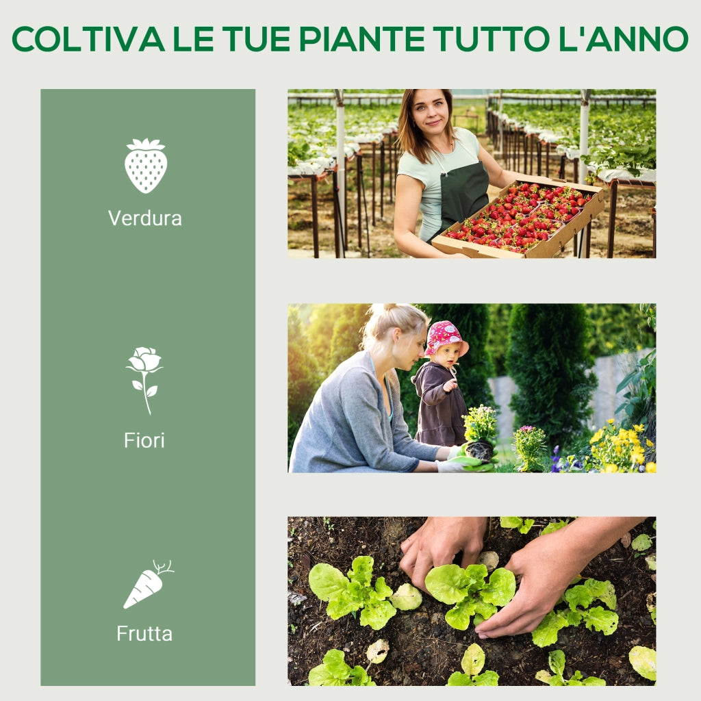 EasyComfort Serra per Piante Verticale con Scaffale a 4 Ripiani in Acciaio e PVC Bianco, 69x50x165cm
