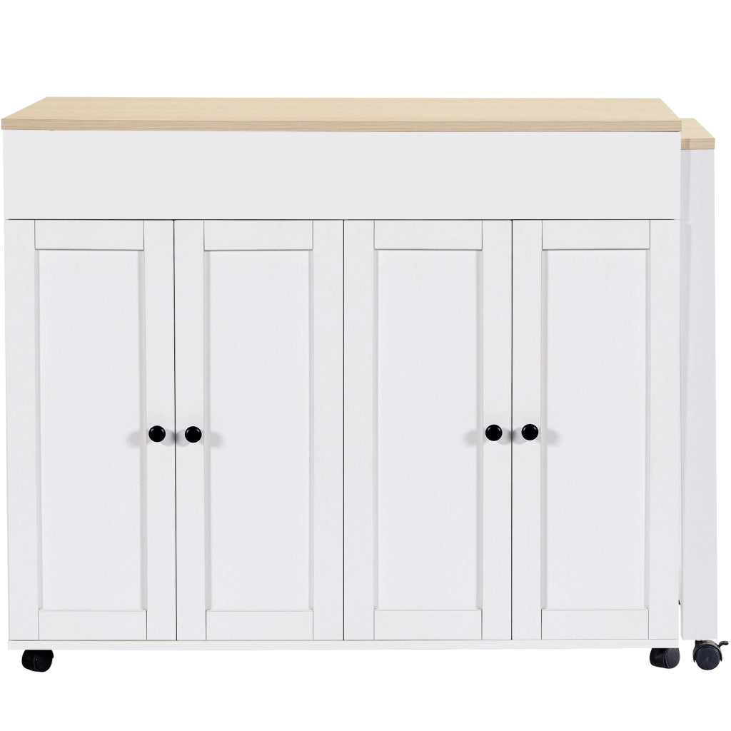 Tavolo Bar Allungabile con Vano Contenitore ¨C MINIMAL ¨C Bianco, 117-180x50x94.6cm