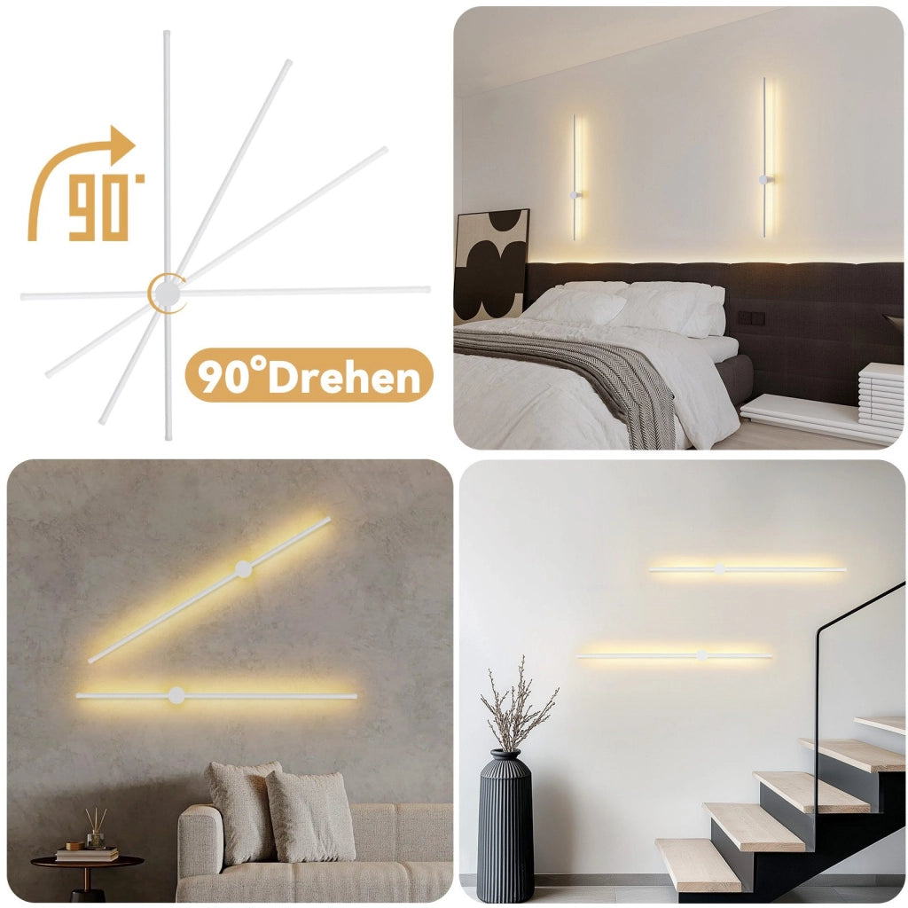 ZMH Applique a LED da interno 60CM lampada da corridoio bianca moderna 3000K per soggiorno