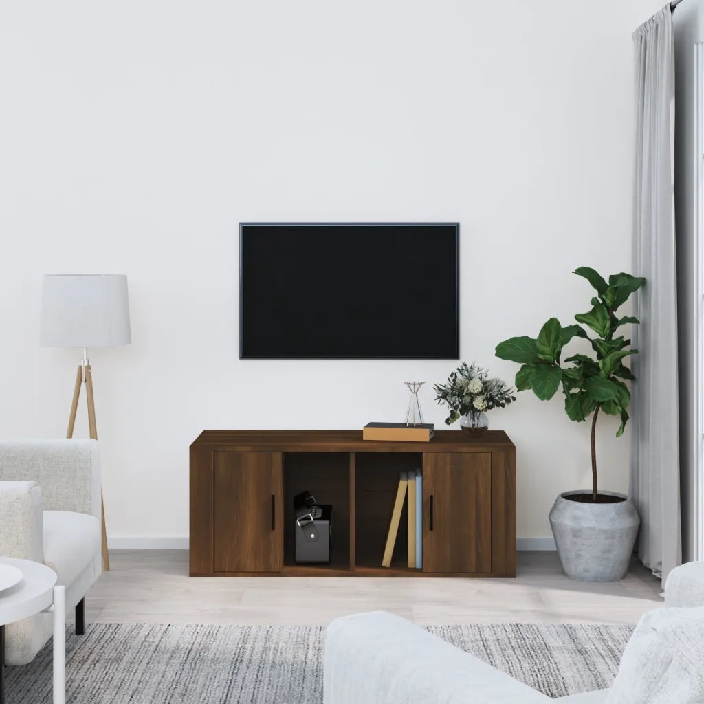 Mobile TV-Credenza per TV-Console TV Rovere Marrone 100x35x40 cm in Legno Multistrato 143039