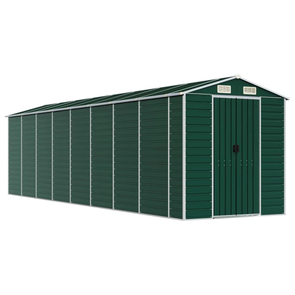 Casetta da giardino cabina ripostiglio casetta da esterno robusta casetta per attrezzi 191 x 725 x 198 cm acciaio zincato verde 02_0022354