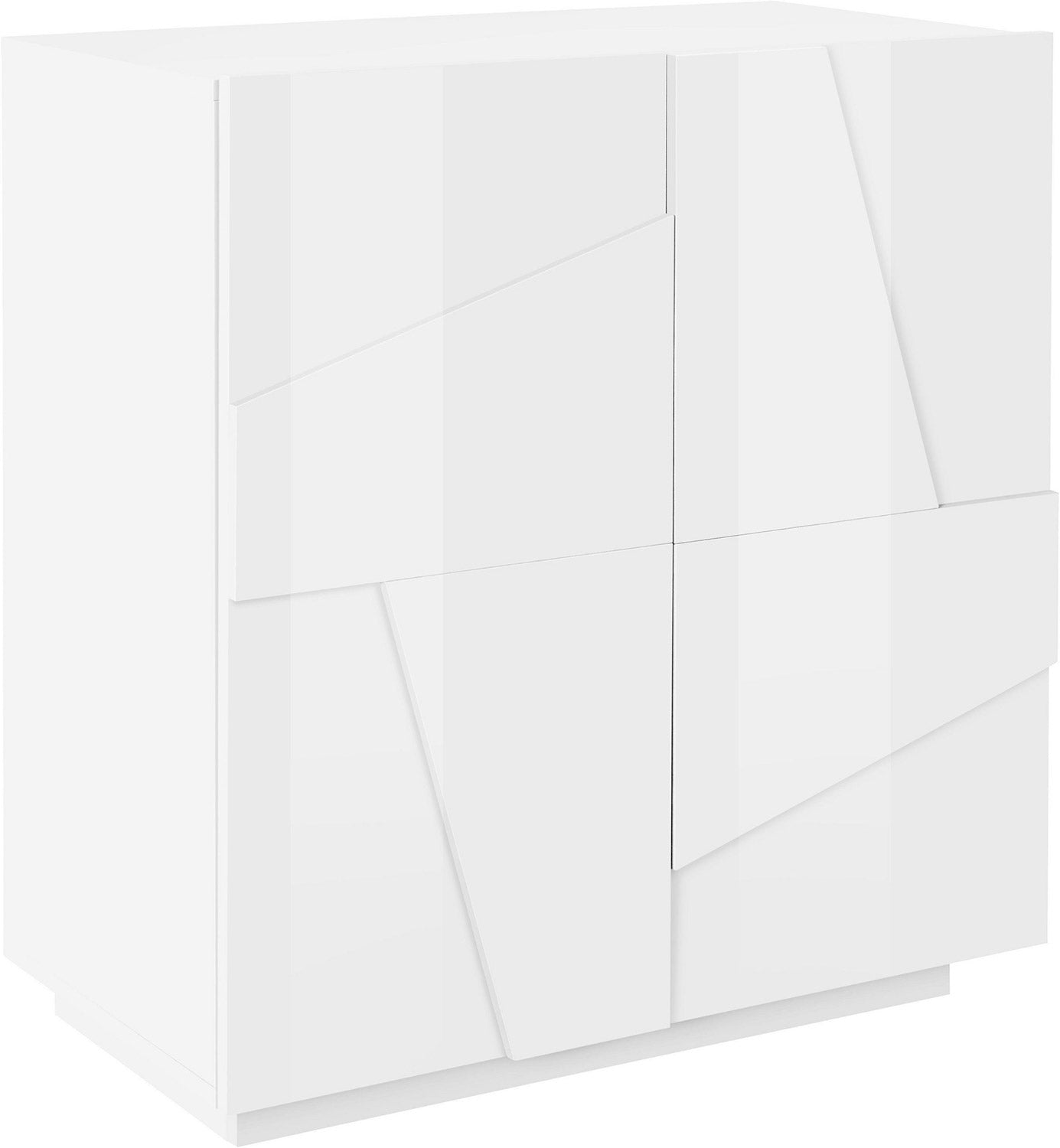 Credenza 2 Ante Battenti 81,2x44,2x86 cm Ping Bianco Lucido