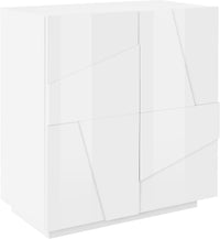 Credenza 2 Ante Battenti 81,2x44,2x86 cm Ping Bianco Lucido