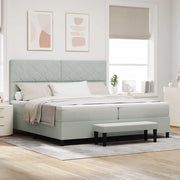 Letto a molle con testiera Grigio chiaro 200 x 200 cm Velluto 3344600