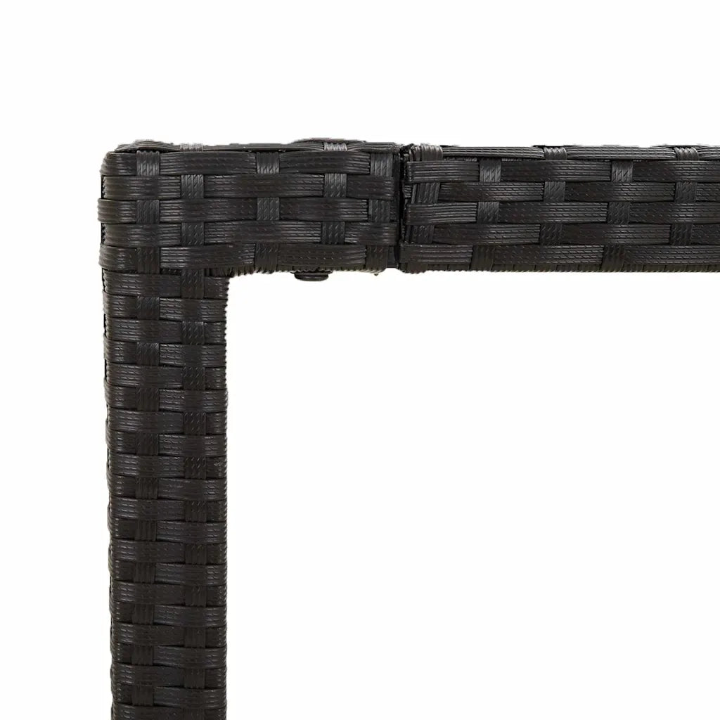 Set da Pranzo da Giardino 7 pz Nero con Cuscini in Polyrattan 3212639