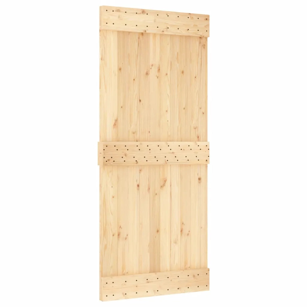 Porta Scorrevole con Set Hardware 90x210 cm Legno Massello Pinocod mxl 118111