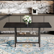 Tavolo da pranzo 160x90x76 cm con ripiano integrato in MDF e metallo nero
