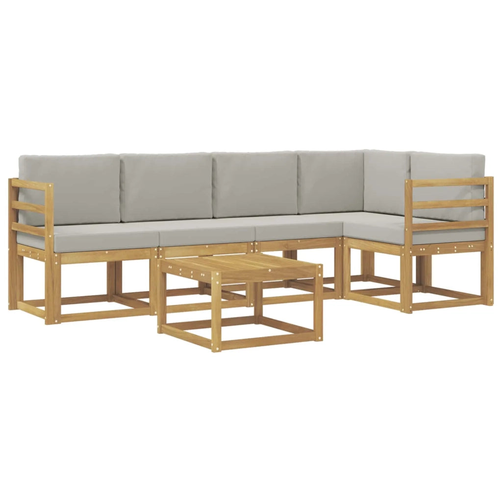 Set di divani da esterno 6 pcs Bianco e Grigio Chiaro 3387650