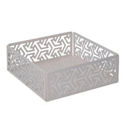 Portatovaglioli metallo frecce bianco quadrato cm 16,5x16,5x5,5