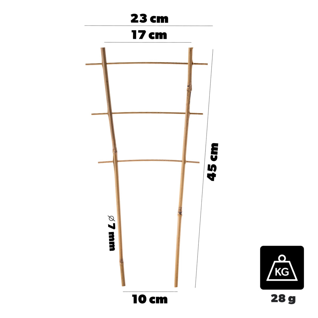 Scala di supporto per piante in bambù KADAX, 45 cm, per fiori, con doppio supporto